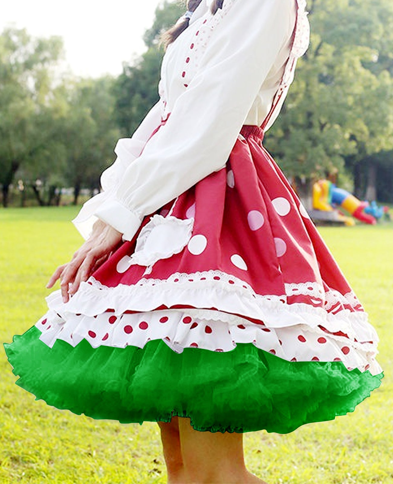 Tulle Petticoats for Women Elastic Waist Chiffon Petticoat Party Cosplay Underskirt Multi-Layer Puffy Tutu Skirt