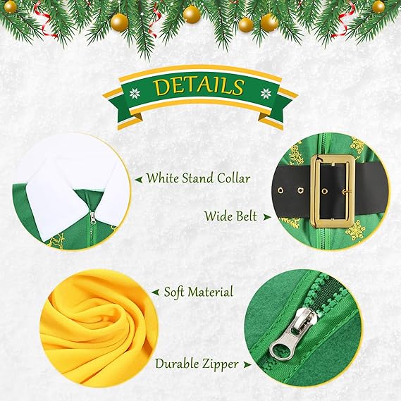 Men's Elf Costume Christmas Halloween Costume Santa Costume Full Set Holiday Party Adult Sized Cosplay Costumes