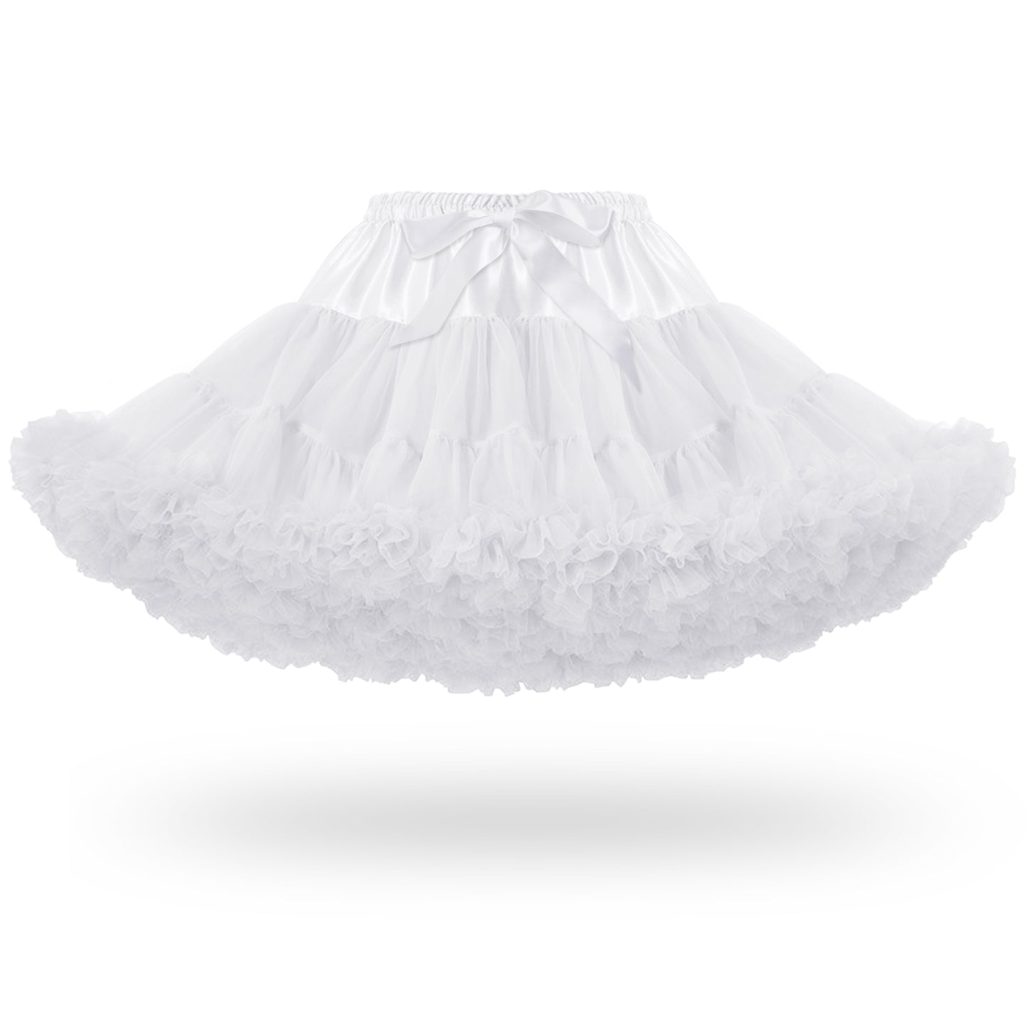 Tulle Petticoats for Women Elastic Waist Chiffon Petticoat Party Cosplay Underskirt Multi-Layer Puffy Tutu Skirt