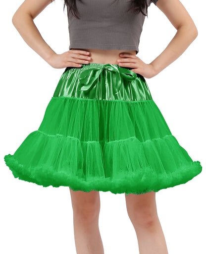 Tulle Petticoats for Women Elastic Waist Chiffon Petticoat Party Cosplay Underskirt Multi-Layer Puffy Tutu Skirt
