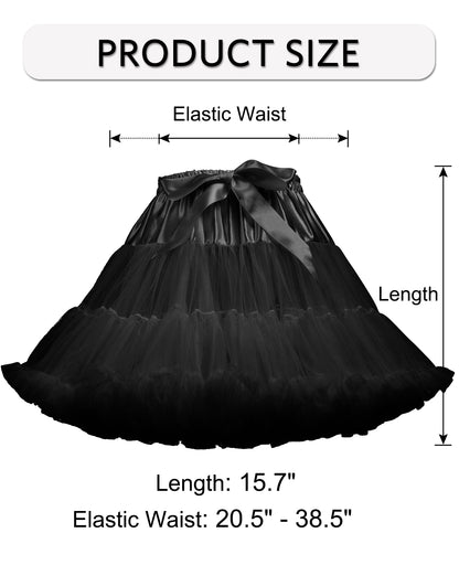 dgdgbaby Tulle Petticoats for Women Elastic Waist Chiffon Petticoat Party Cosplay Underskirt Multi-Layer Puffy Tutu Skirt