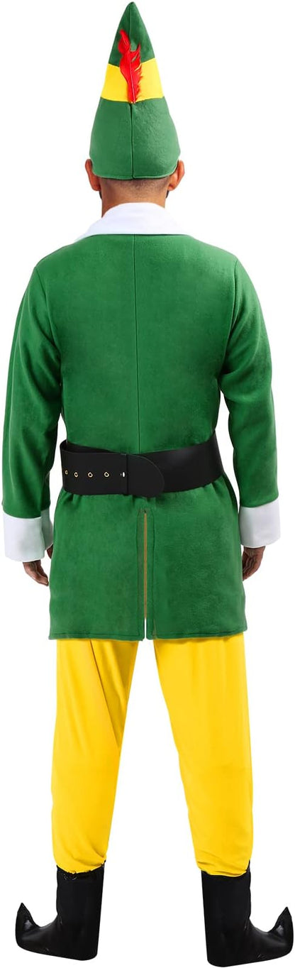 Men's Elf Costume Christmas Halloween Costume Santa Costume Full Set Holiday Party Adult Sized Cosplay Costumes
