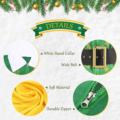 Men's Elf Costume Christmas Halloween Costume Santa Costume Full Set Holiday Party Adult Sized Cosplay Costumes